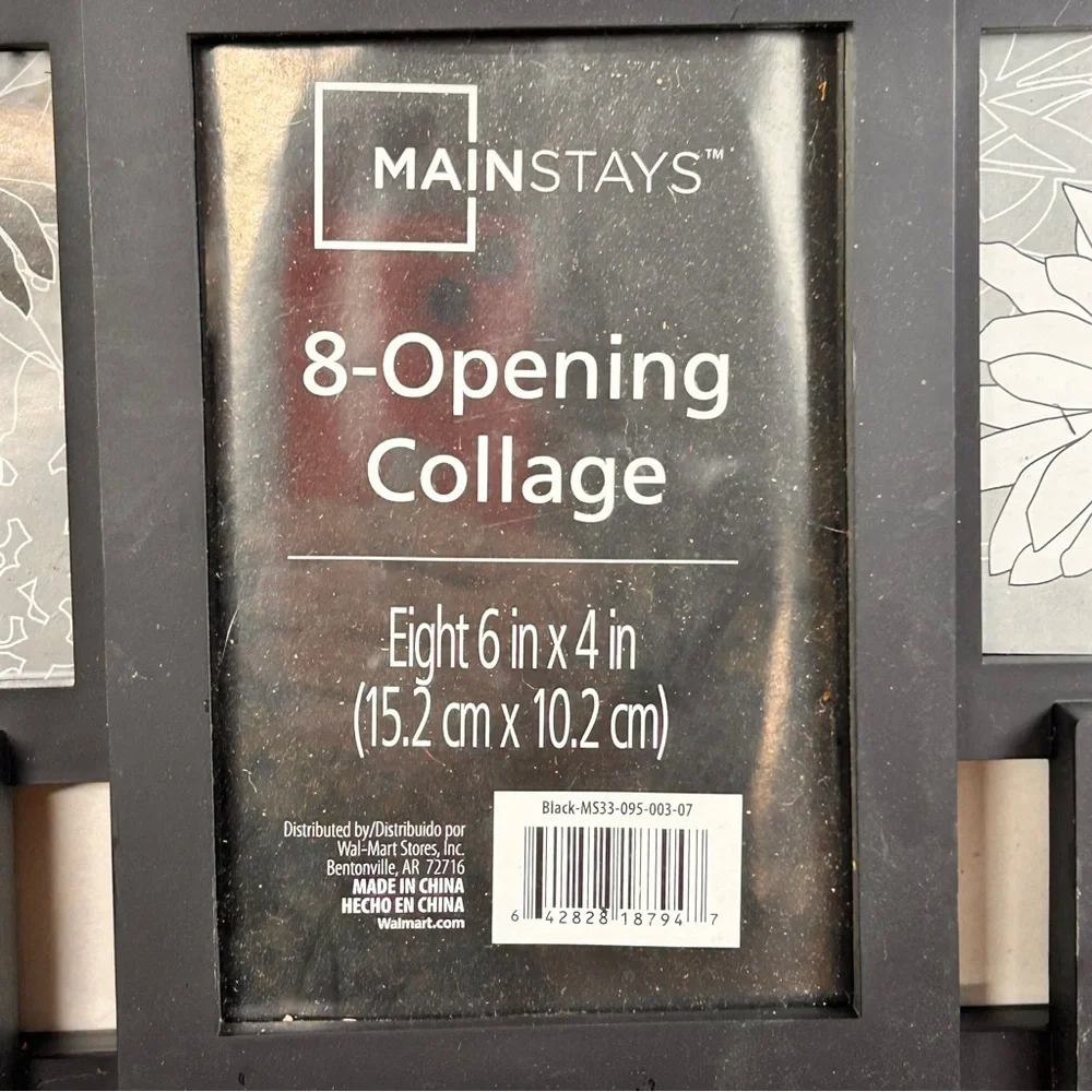 Mainstays Black‎ and Pink Floral Accent Picture Frame